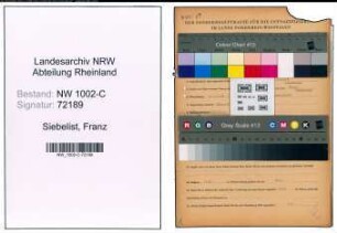 Entnazifizierung Franz Siebelist, geb. 09.12.1919 (Werkstattleiter)