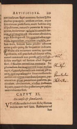 Caput XI. De causis [et] sumulacris.