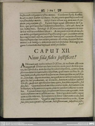 Caput XII. Num sola fides justificet