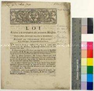 Gesetz betreffend der Ernennung neuer Minister vom 10. August 1792.