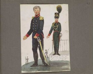 Sous-Leutnant (links) des Meißner Landwehr-Bataillons und Standartenjunker (rechts) des Banners der freiwilligen Sachsen zu Pferd, 1813/14