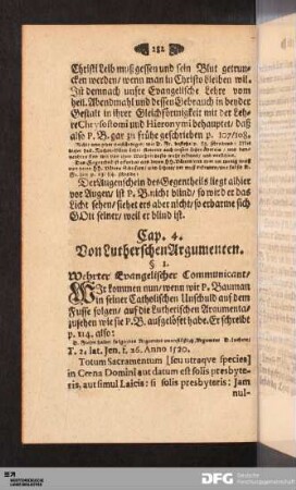 Cap. 4. Von Lutherschen Argumenten.