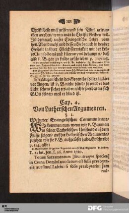Cap. 4. Von Lutherschen Argumenten.
