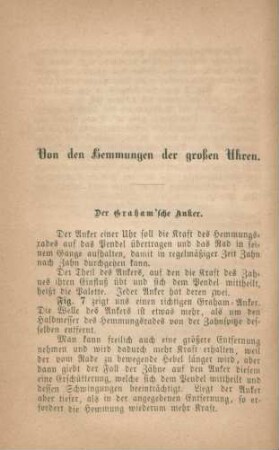 Von den Hemmungen der großen Uhren