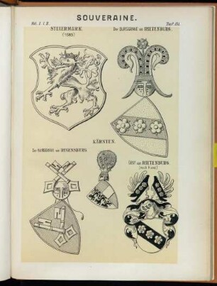 Taf. 131. Steiermark. (1583.) - Der Burggrave von Rietenburg. - Der Burggrave von Regensburg. - Kärnten. - Graf von Rietenburg. (nach Hund.)