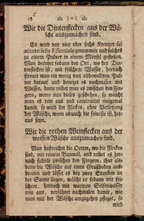 Wie die rothen Weinflecken aus der weissen Wäsche auszumachen sind.