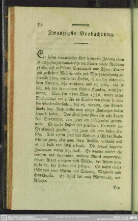 Zwanzigste Beobachtung