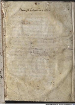 Joannis Cassiani Collationes (XXIV) in 3 partes divisae - BSB Clm 14463