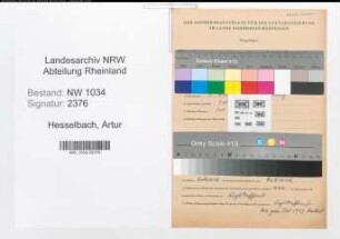 Entnazifizierung Artur Hesselbach , geb. 03.07.0000 (Generalarzt)