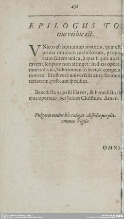 EPILOGUS TOtius rei hic est.