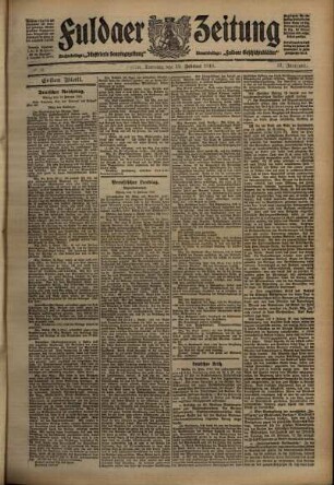 Erste Ausgabe vom Dienstag, den 15. Februar 1910.