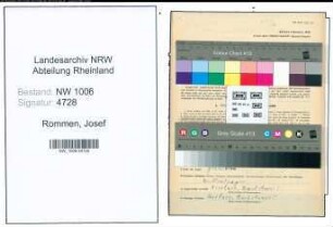Entnazifizierung Josef Rommen , geb. 18.06.1903 (Vertreter)