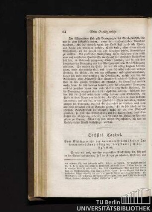 Sechstes Capitel. Vom Gleichgewicht der incompressibeln (keiner Zusammendrückung fähigen, tropfbaren) Flüssigkeiten.