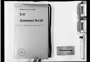 Geheimer Rat: Urlaub der Mitglieder des Geheimen Rats - ausgenommen die Departementchefs