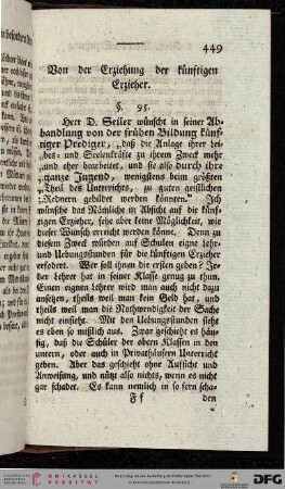 Von der Erziehung der künftigen Erzieher