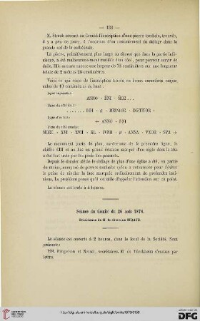 Séance du Comité du 26 août 1878
