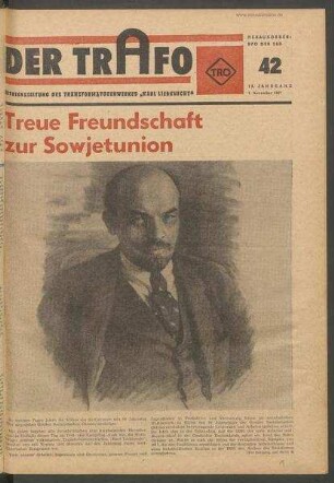TRO-Betriebszeitung 'Der Trafo'; Nr. 42/1967 (1. November 1967)