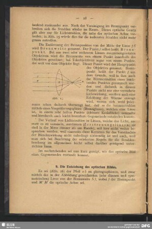 9. Die Entstehung der optischen Bildes