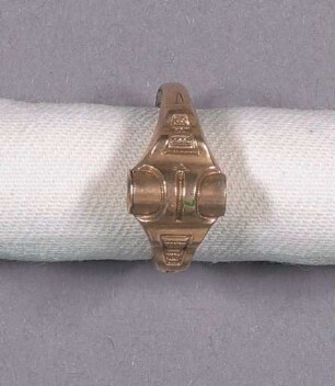 Goldener Fingerring mit Vergrößerungs-Perspektiv