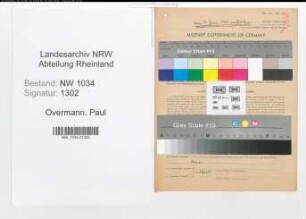 Entnazifizierung Paul Overmann , geb. 04.07.1865 (Generaloberarzt)