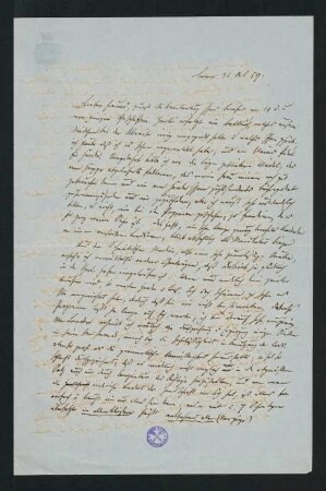 Brief vom 31. Oktober 1859
