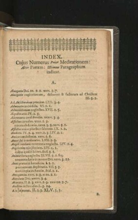 Index Cuius Numerus Prior Meditationem: Alter Partem: Ultimus Paragraphum indicat.