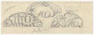 Kalligrafie- und Monogrammstudien : Ornamentale Entwürfe zu M O