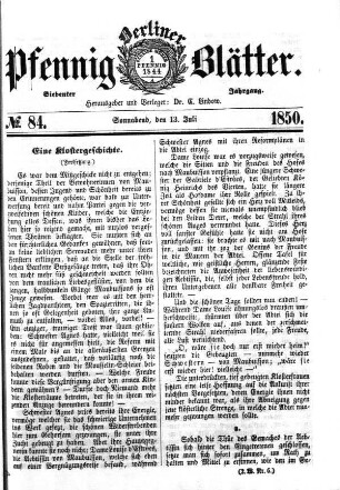 No. 84, Sonnabend, den 13. Juli