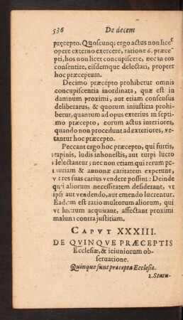 Capvt XXXIII. De Qvinqve Praeceptis Ecclesiae, & ieiuniorum obseruatione.