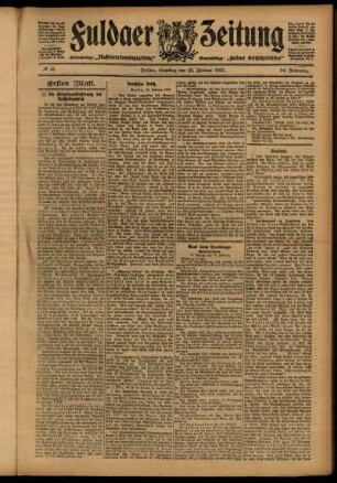 Erste Ausgabe vom Samstag, den 23. Februar 1907.