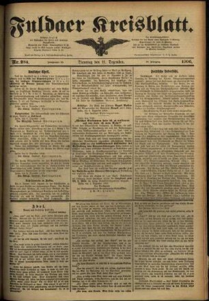 Ausgabe vom Dienstag, den 11. Dezember 1906.