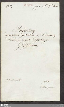 Beschreibung der gangbaren Grubenbaue auf Churprinz Friedrich August Erbstolln zu Großschirme - 18.6955 4.