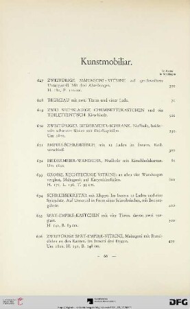 Kunstmobiliar (Nr. 627-673)
