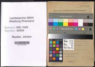 Entnazifizierung Johann Mueller , geb. 21.11.1902 (Vulkaniseur)
