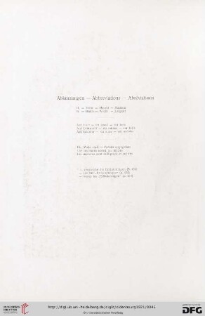 Abkürzungen - Abbreviations - Abréviations