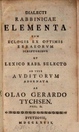 Dialecti rabbinicae Elementa