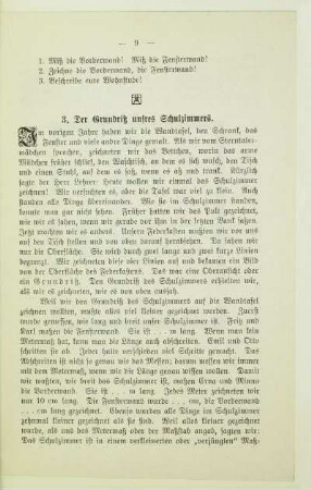 3. Der Grundriß unseres Schulzimmers