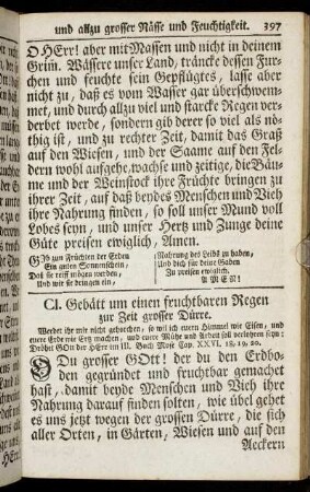 CI. Gebätt um einen fruchtbaren Regen zur Zeit grosser Dürre. - CXIII. Gebätt eines Schulers.