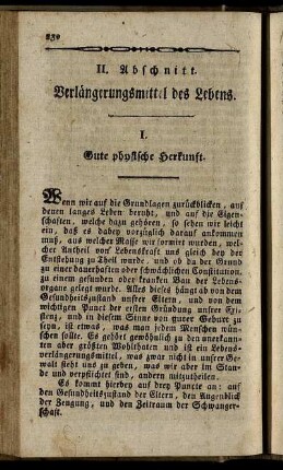 I. Gute physische Herkunft. - V. Glücklicher Ehestand.