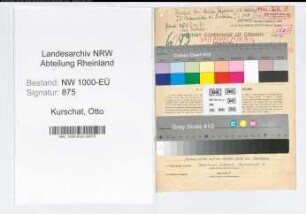 Entnazifizierung Otto Kurschat, geb. 22.12.1891 (Arbeiter)