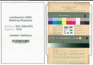 Entnazifizierung Katharina Lenssen , geb. 01.03.1889 (Hausmeisterin)