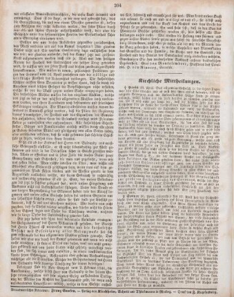 204 Kirchliche Mittheilungen