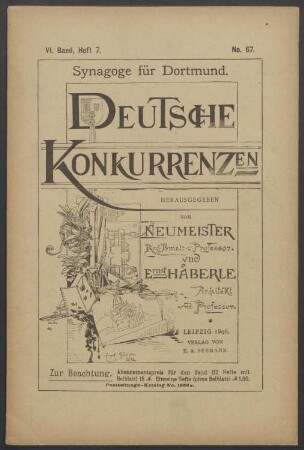 6 (1896), 7 (67): Synagoge für Dortmund