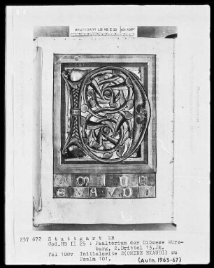 Psalterium — Initiale D (omine exaudi), Folio 108verso
