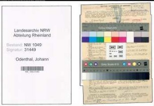 Entnazifizierung Johann Odenthal , geb. 10.03.1886 (Landwirt)