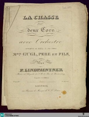 La chasse pour deux cors avec orchestre : Oeuv. 60