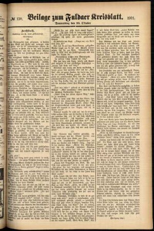Zweite Ausgabe vom Donnerstag, den 10. Oktober 1901.