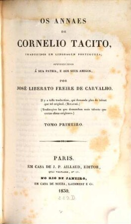 Os annaes de Cornelio Tacito, 1
