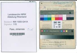 Entnazifizierung Johannes Pass , geb. 20.03.1917 (Bahnpolizist)