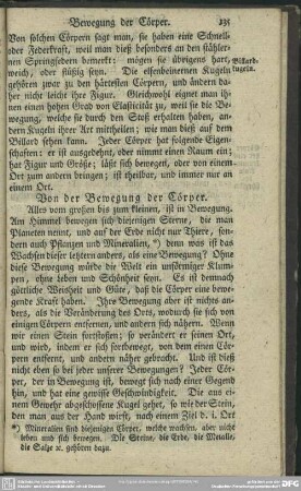 Von der Bewegung der Cörper